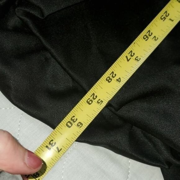 David's Bridal Black Satin Strapless Short Lined Pickup Event Sz 6 Dress - Picture 9 of 10